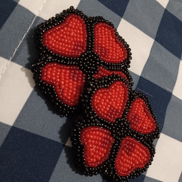 Flat beaded poppy large 4 inch ( Buy 3 Get The 4th 50% Off ) - Picture 3 of 4